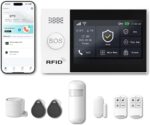 WiFi Wireless Alarm System for Home Security - 24/7 Protection Smart Home Devices 4.3" Touch Screen, GSM/4G+WiFi, App Instant Alerts, No Monthly Fee, Alexa Compatible for Villa, Kids Safety (24 pcs) (Copy)